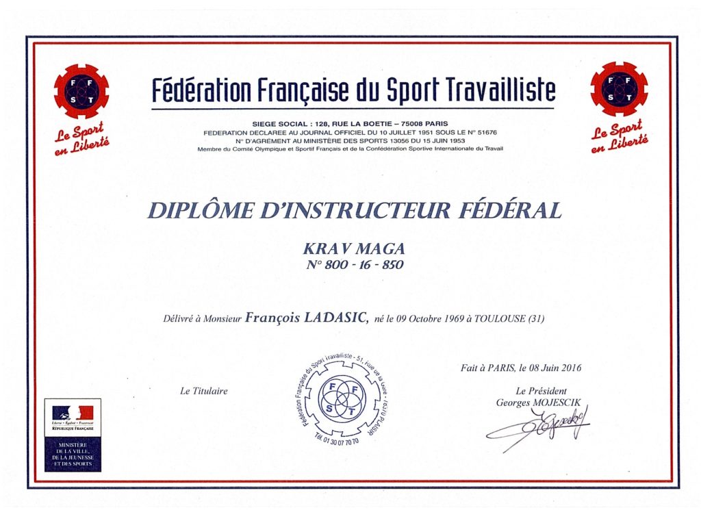krav maga diplôme